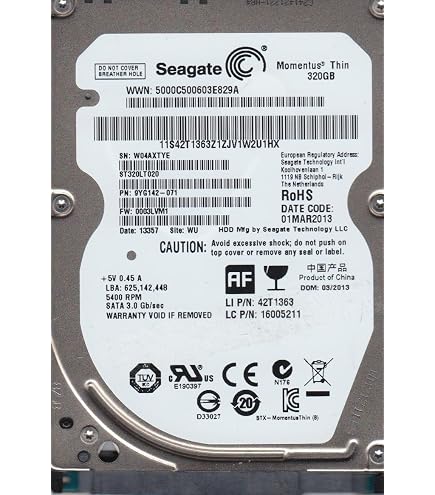 Amazon.com: Seagate Momentus Thin 320 GB 7200 RPM SATA 3Gb/s 16 MB